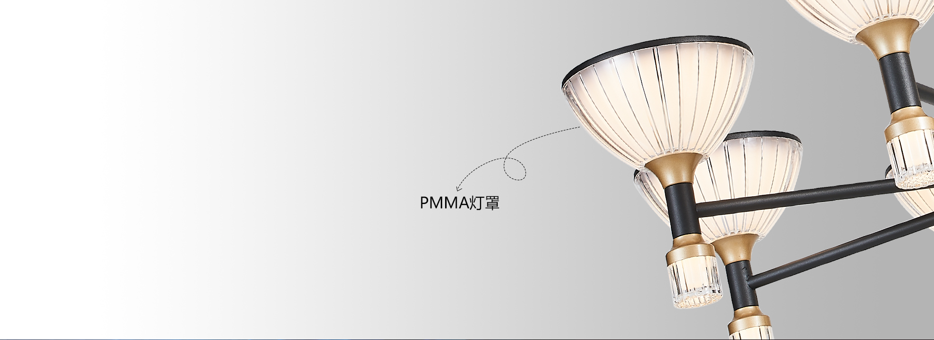 光是柔和的，舒適的 PMMA燈罩天生自...