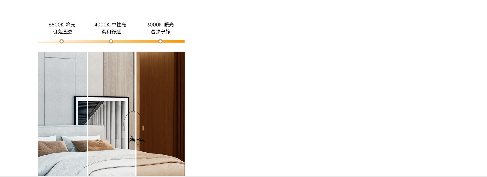 營造多種照明氛圍 三色變光，可根據需要...